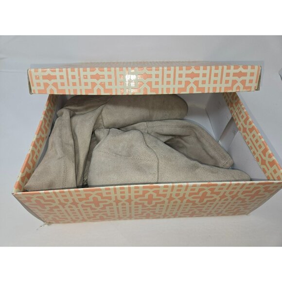 Gianni Bini Taupe Over-The-Knee Suede Flat Boots 6.5 Side Zipper - Picture 2 of 5